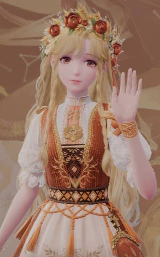 Никки в наряде Родной Бриз в Infinity Nikki.