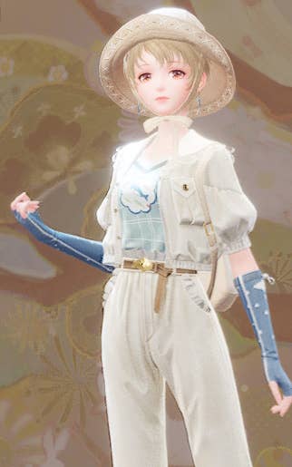 Никки в наряде Рябь Умиротворения в Infinity Nikki.