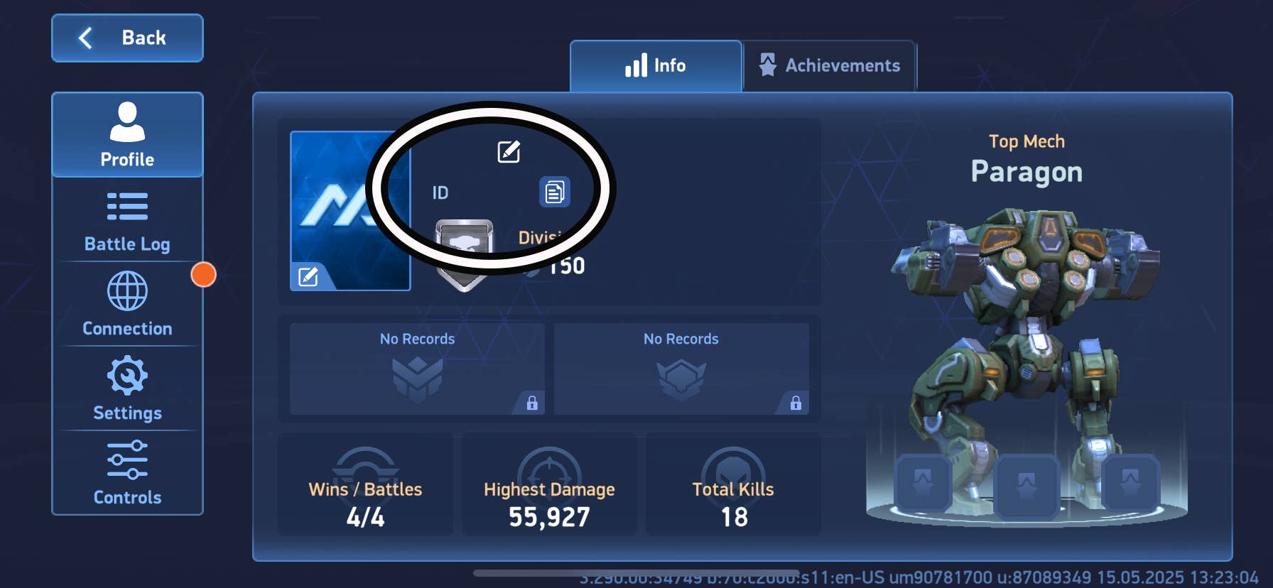 Где найти Player ID в Mech Arena