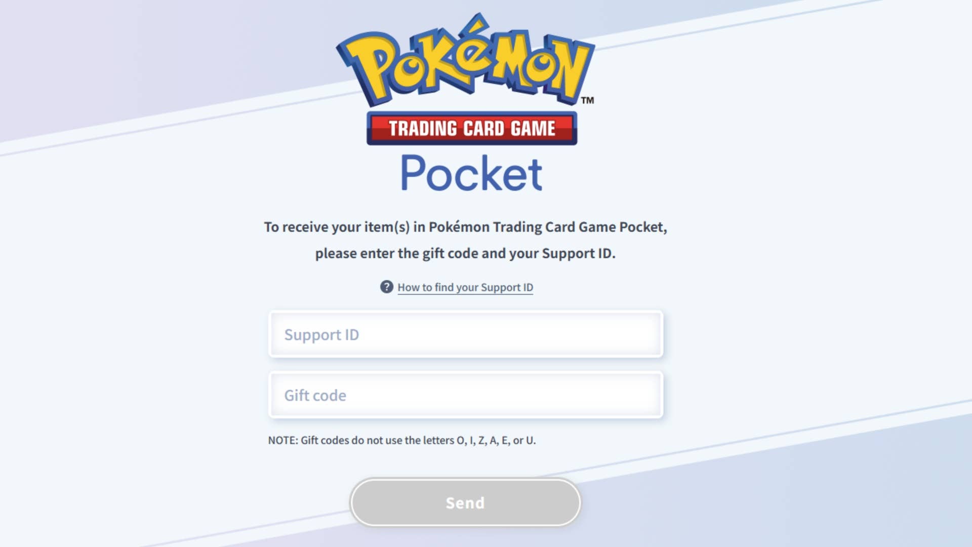 экран активации кода Pokémon TCG Pocket