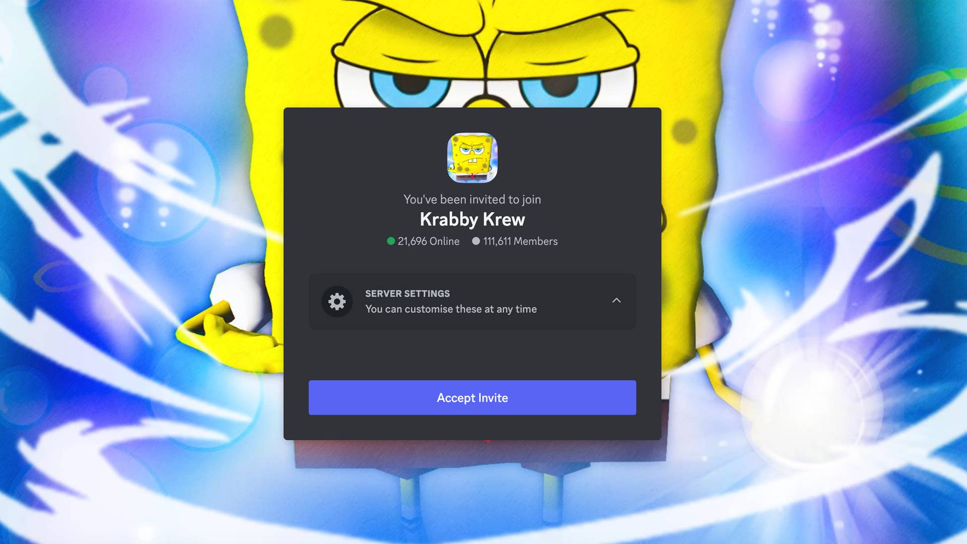 страница Discord с приглашением на сервер для Roblox-игры SpongeBob Tower Defense
