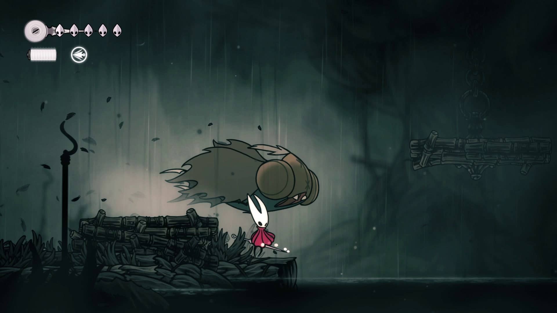Moorwing пикирует на Хорнет в Hollow Knight: Silksong