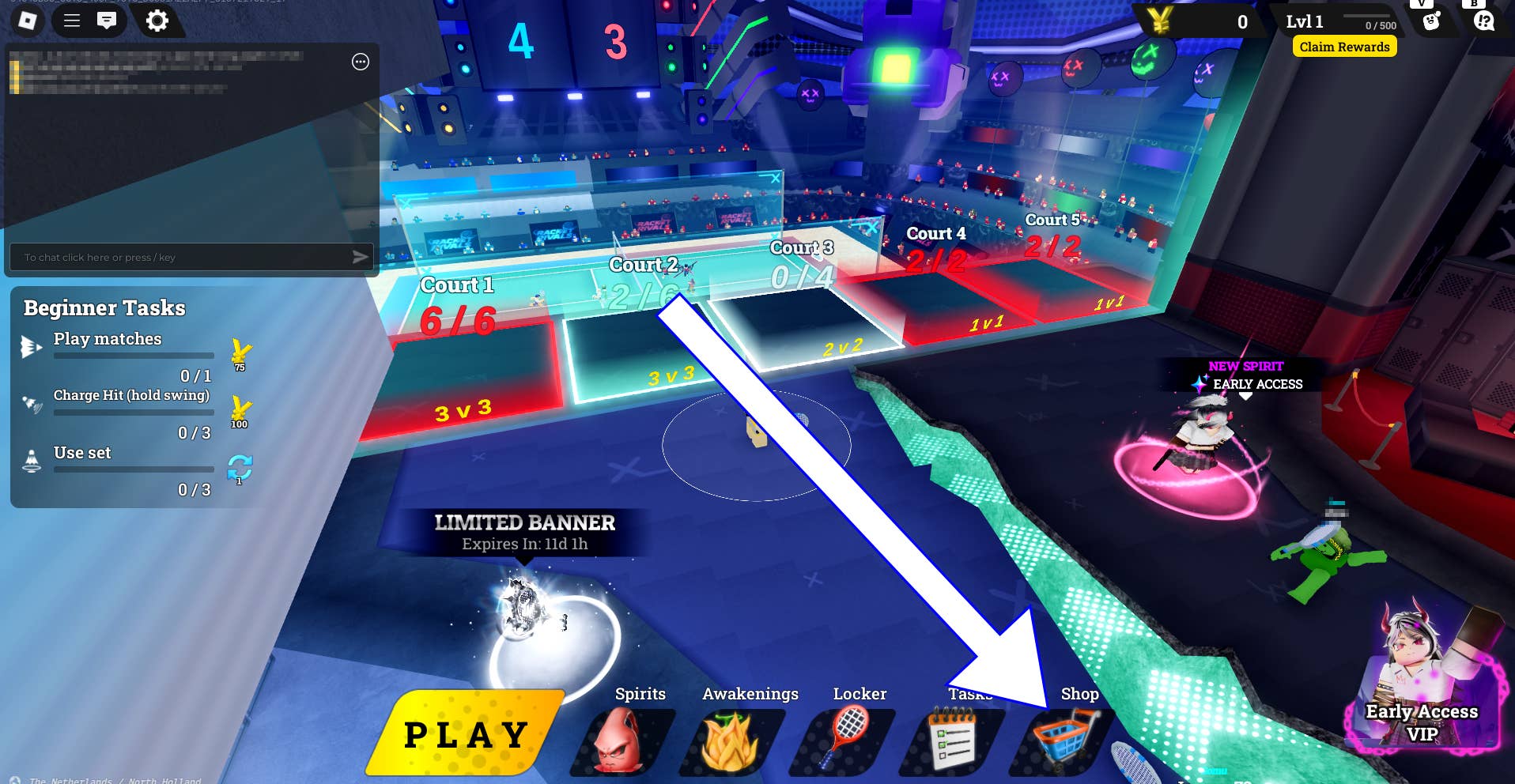 Стрелка указывает на «Магазин».