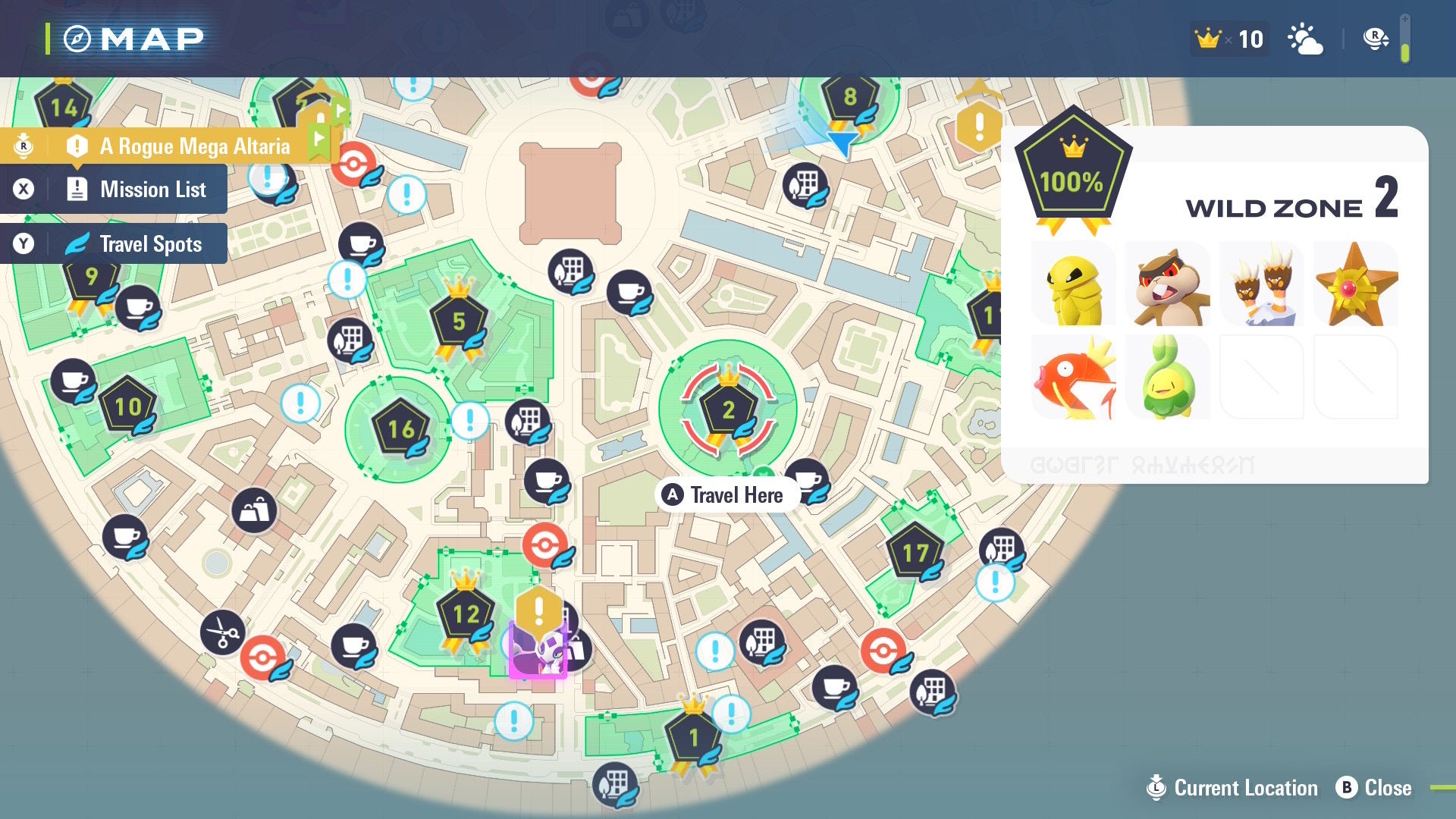 Расположение Budew показано на карте Lumiose City в Pokémon Legends Z-A