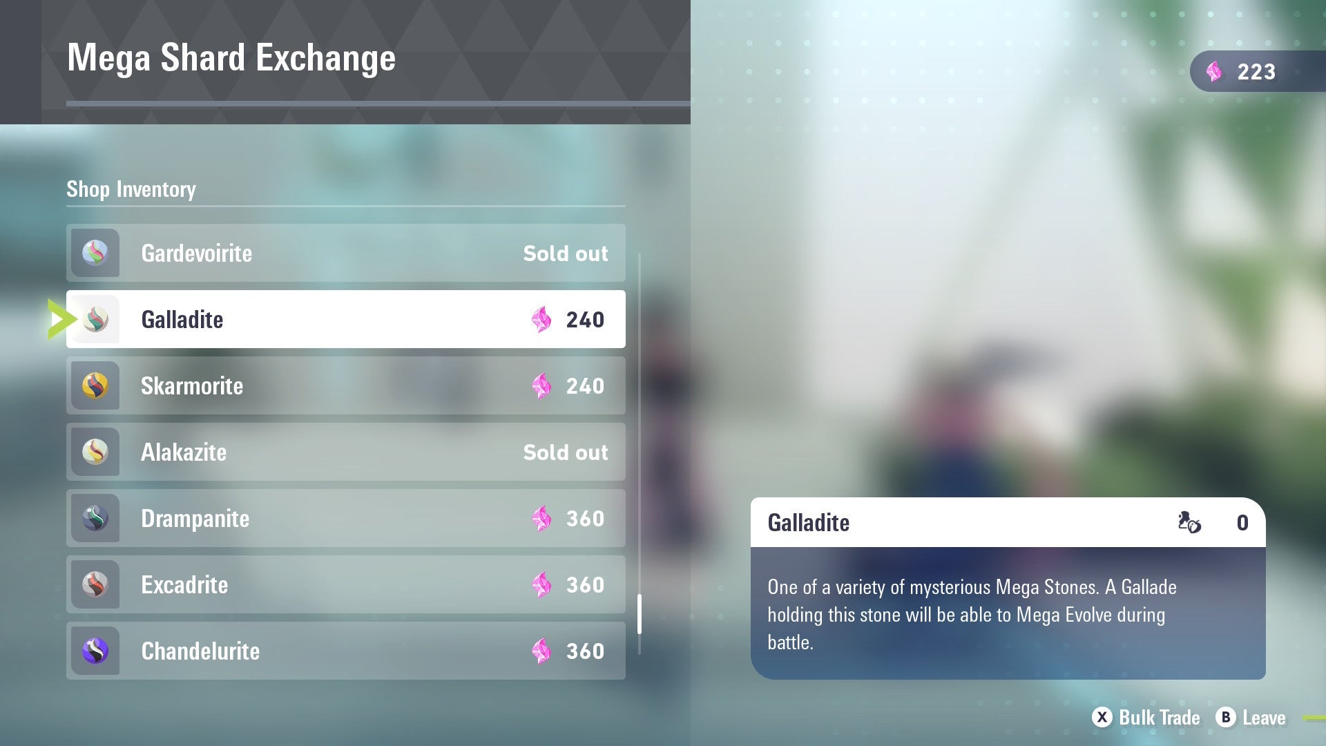 Камень Galladite показан в Quasartico Inc. в Pokémon Legends Z-A