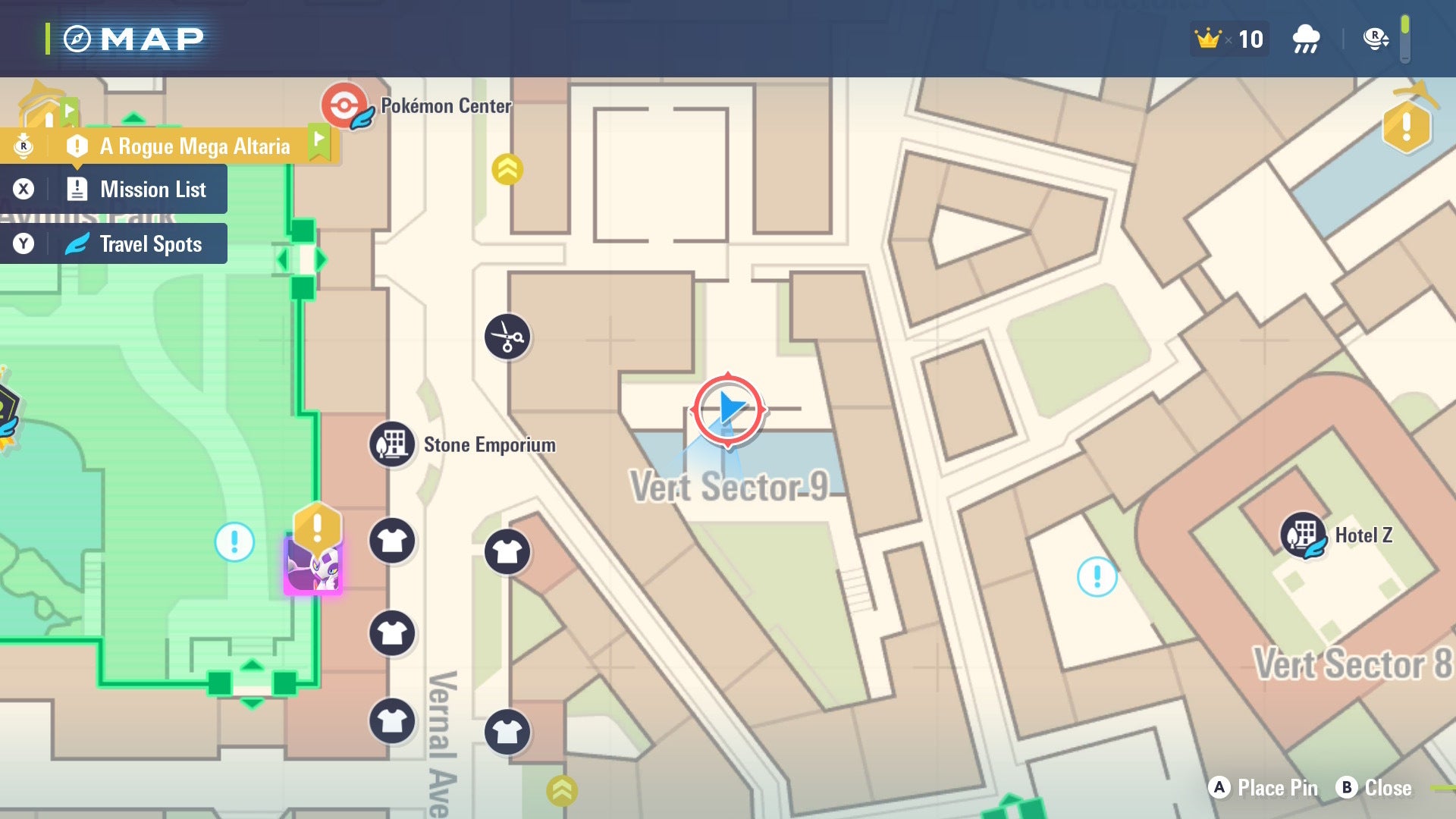 Место, где можно найти Goomy, показано на карте Lumiose City в Pokémon Legends Z-A