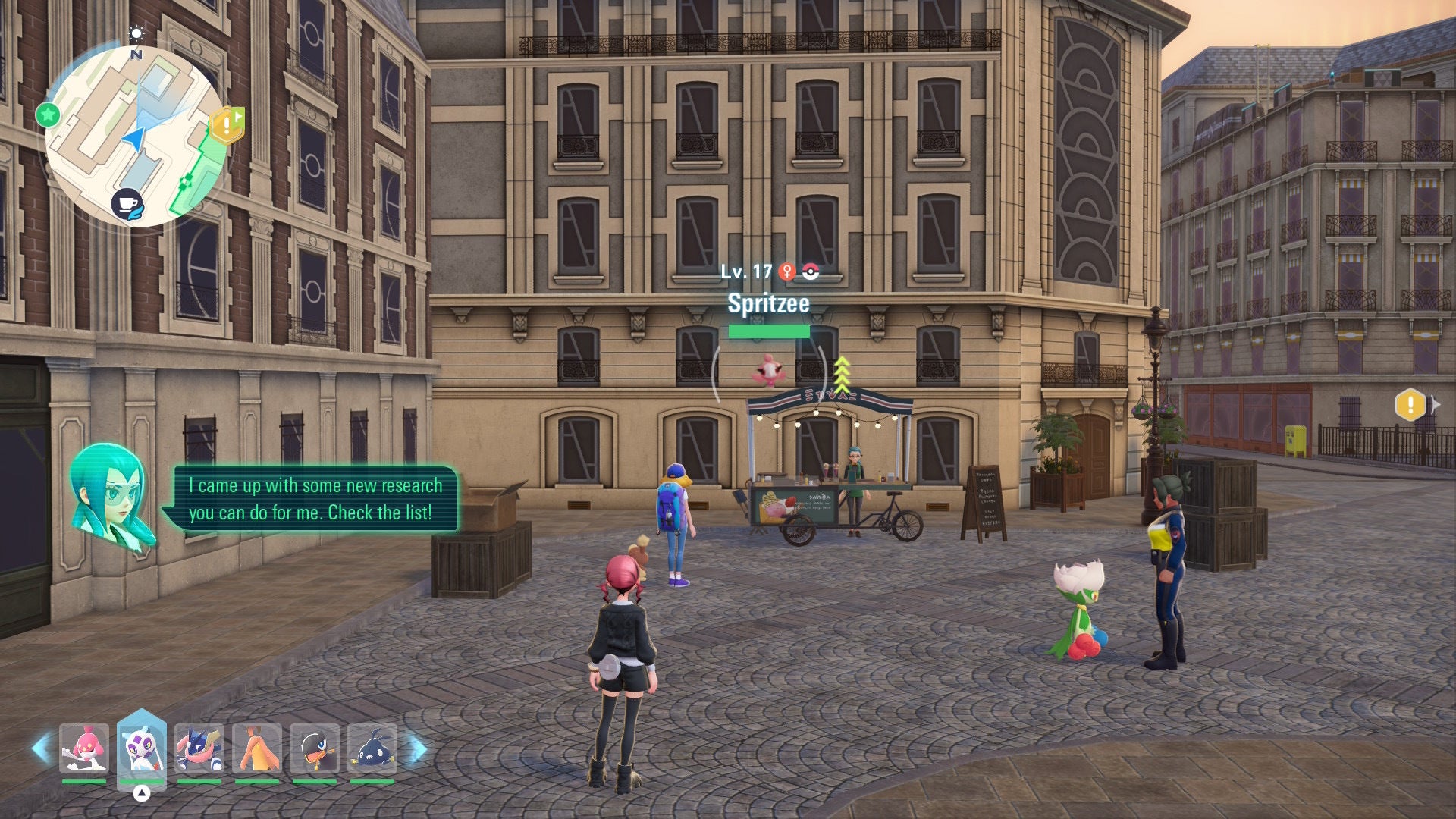 Игрок приближается к дикому Spritzee в Pokémon Legends Z-A