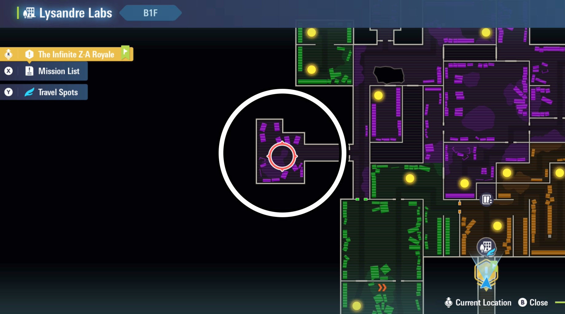 Карта Лаборатории Лизандра в Pokémon Legends: Z-A.