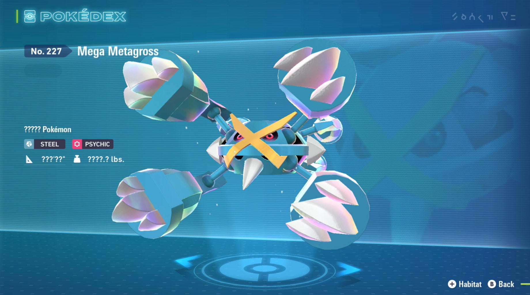 Страница Покедекса для Мега-Метагросса.