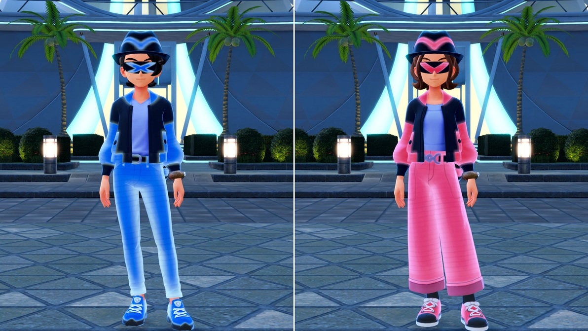 Голубой и розовый наряды Holo‑X и Holo‑Y в Pokémon Legends: Z‑A.