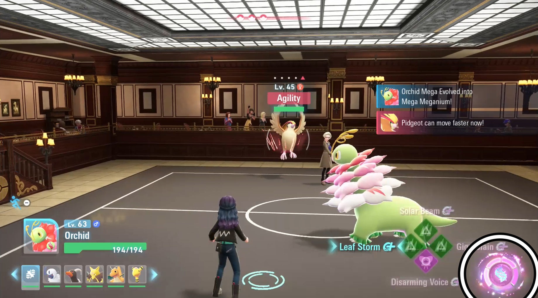 Мега-сила выделена кружком в нижнем правом углу в Pokémon Legends: Z-A.