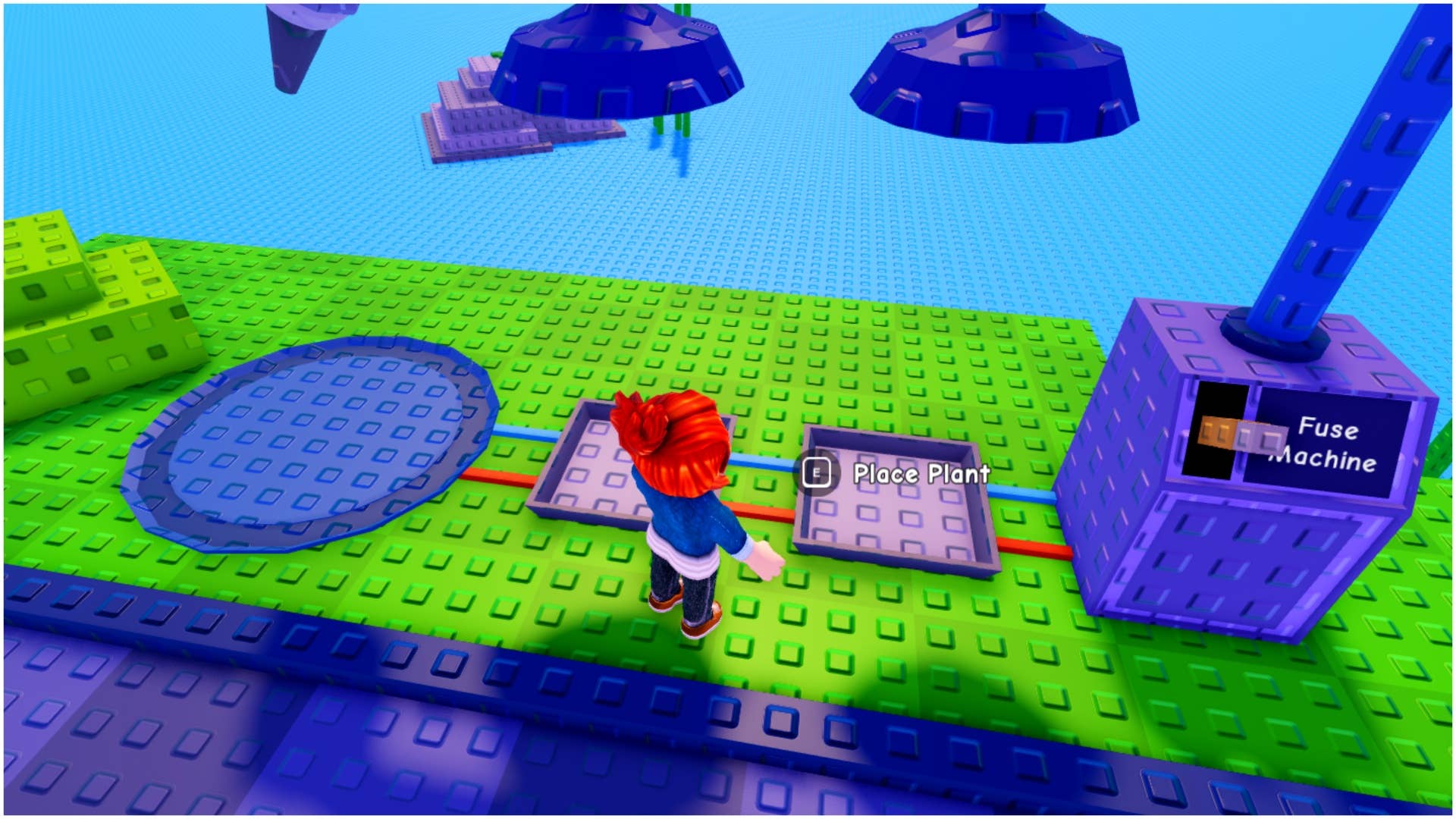 Plants vs Brainrots: поместить растение на машину для слияния