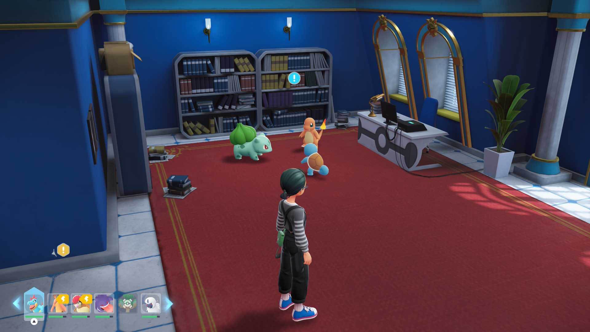 pokemon legends z-a bulbasaur charmander squirtle in mable office