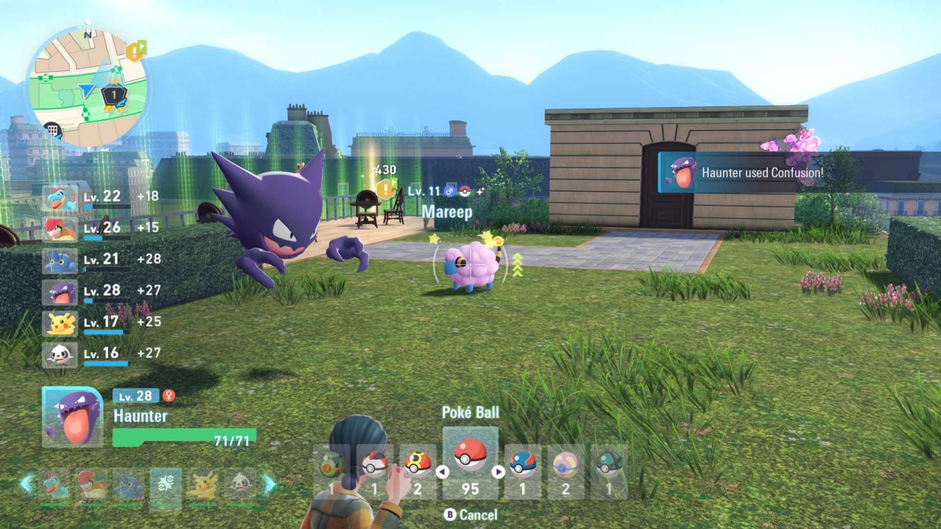 хастер нокаутирует блестящего mareep pokemon legends z-a