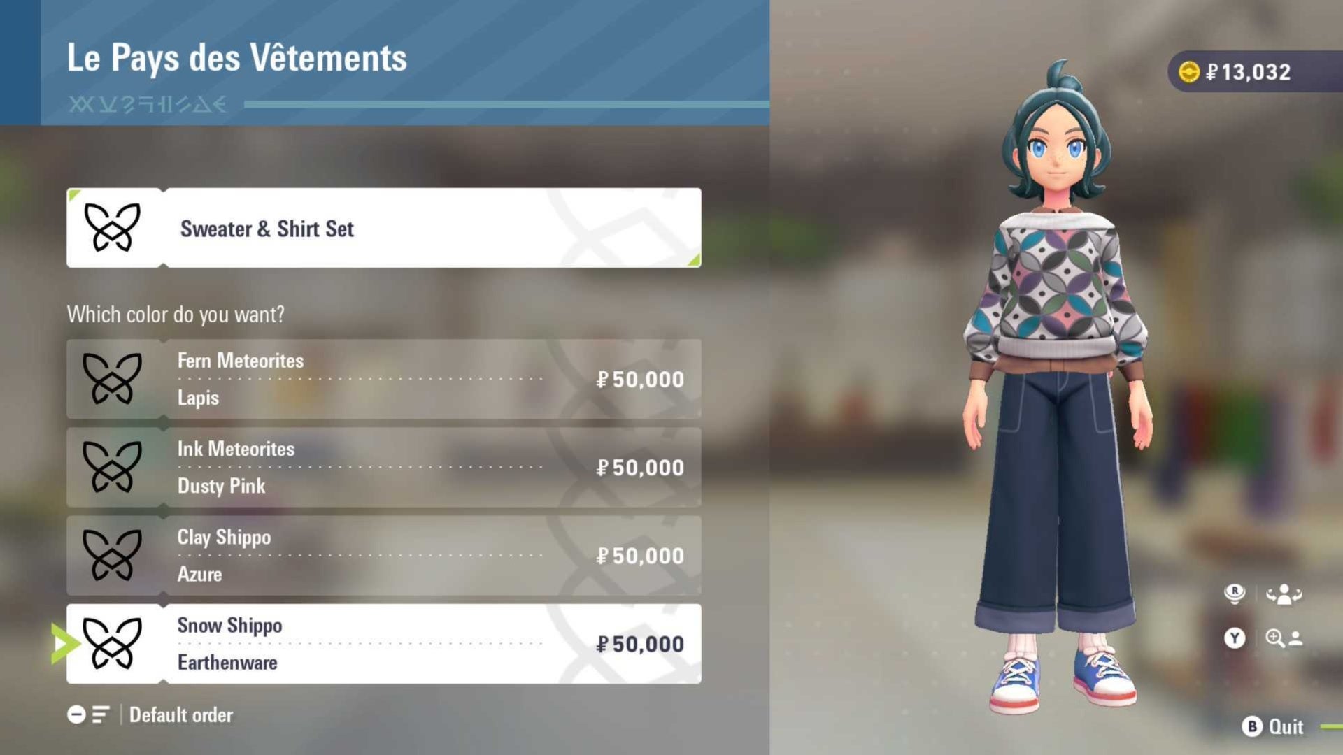 pokemon legends z-a le pays des vetements shop menu