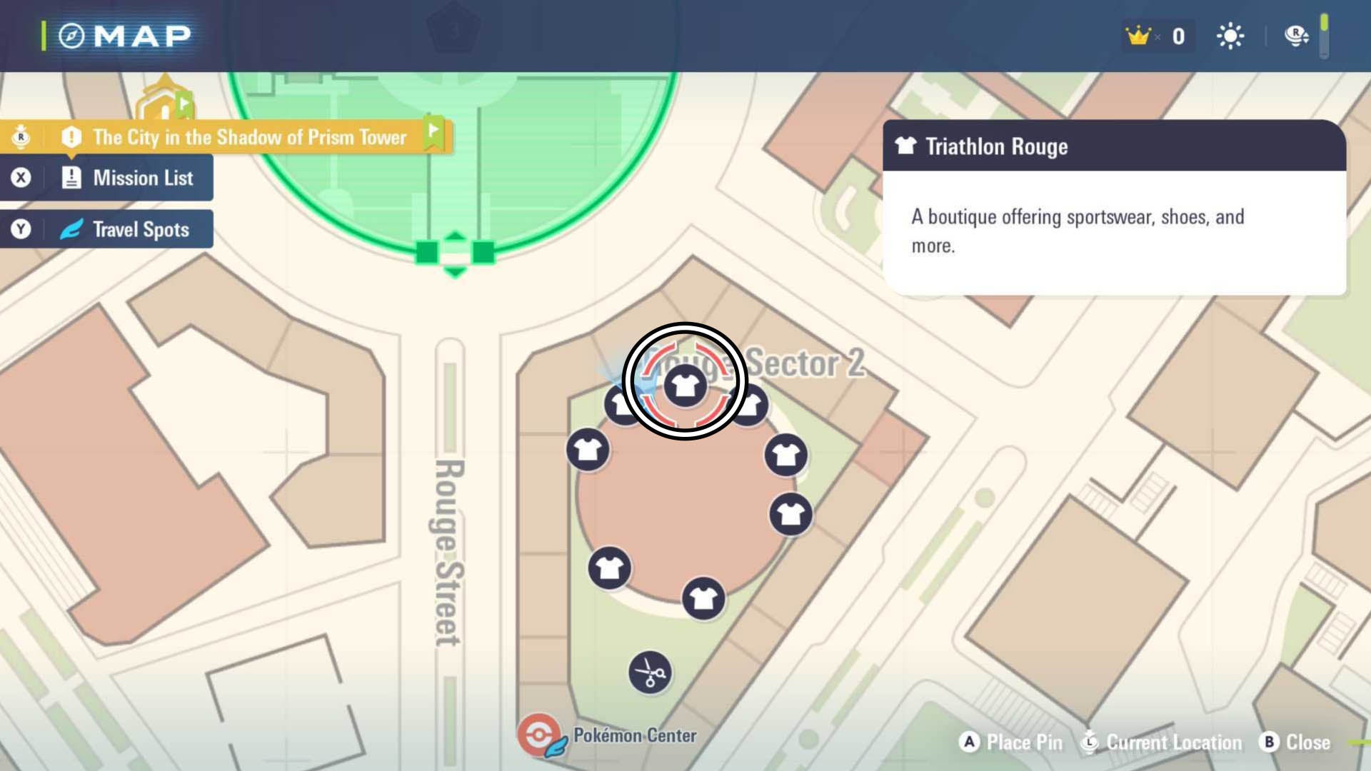 pokemon legends z-a triathlon rouge map location