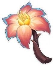 Просмотр материала Brilliant Chrysanthemum в меню Genshin Impact.