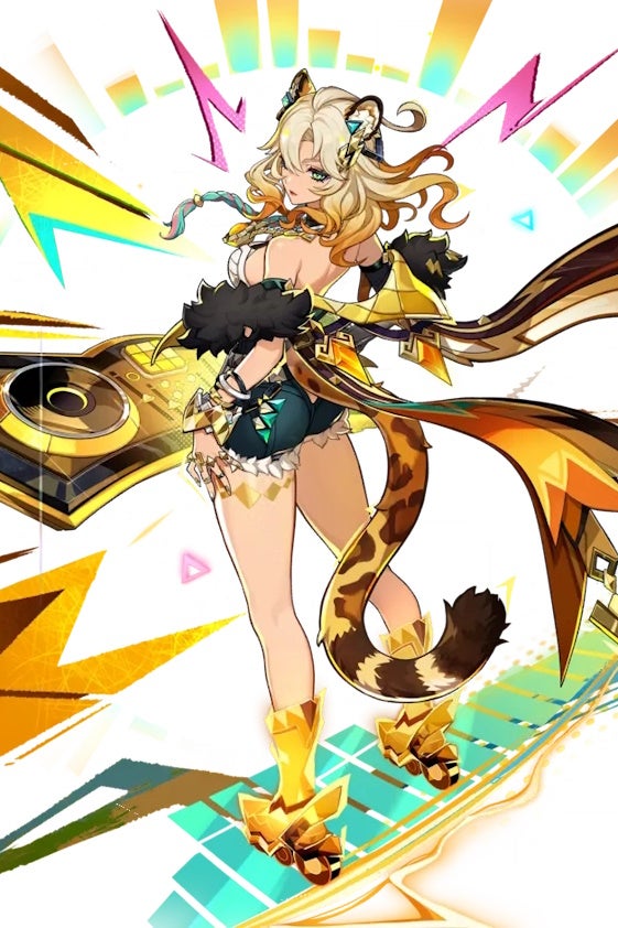 Обрезанное сплэш-арт изображение Xilonen из Genshin Impact.