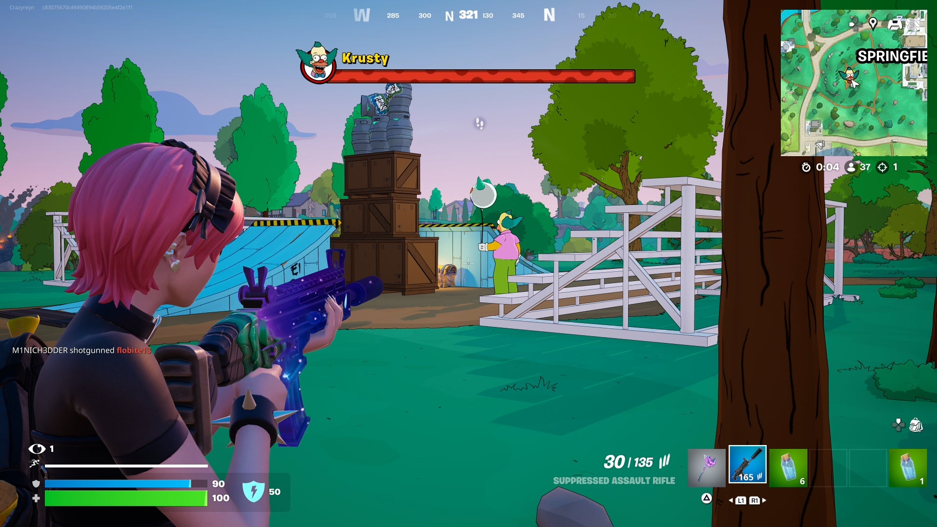 Красти в сезоне The Simpsons в Fortnite.