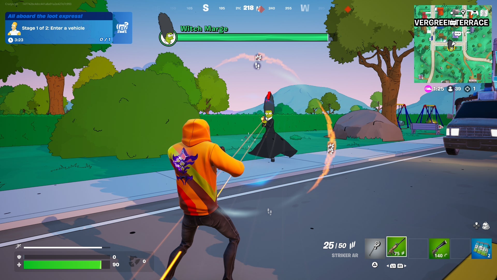 Ведьма Мардж в сезоне The Simpsons в Fortnite.