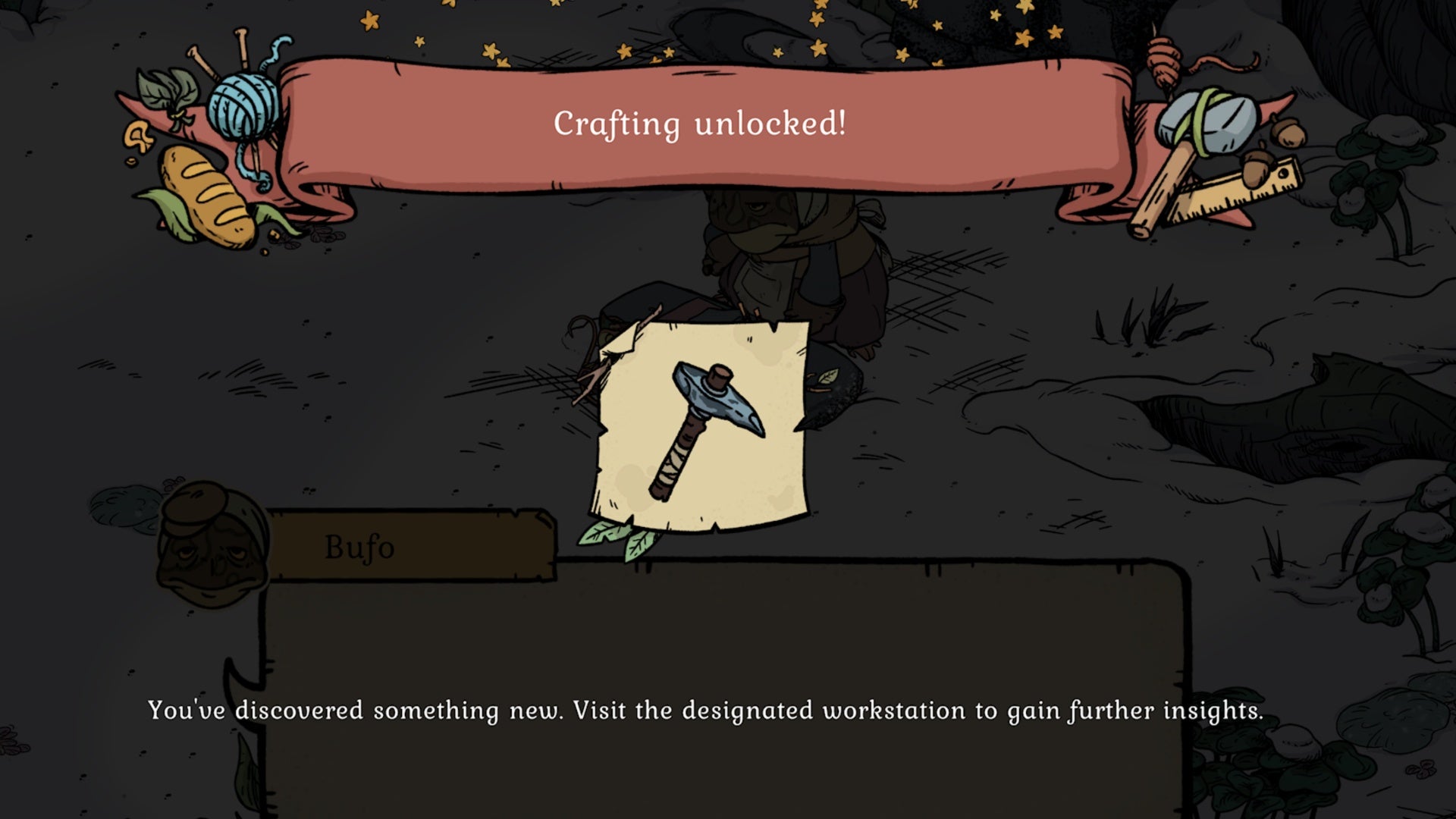 крафт в зимней норе разблокирован для гранитной кирки