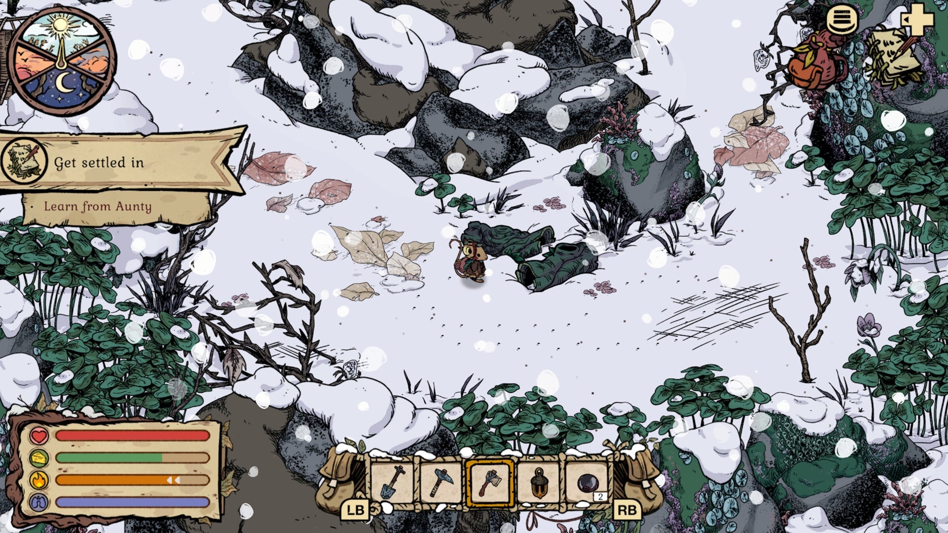 дубовая древесина в Winter Burrow на тропе от дома Aunty