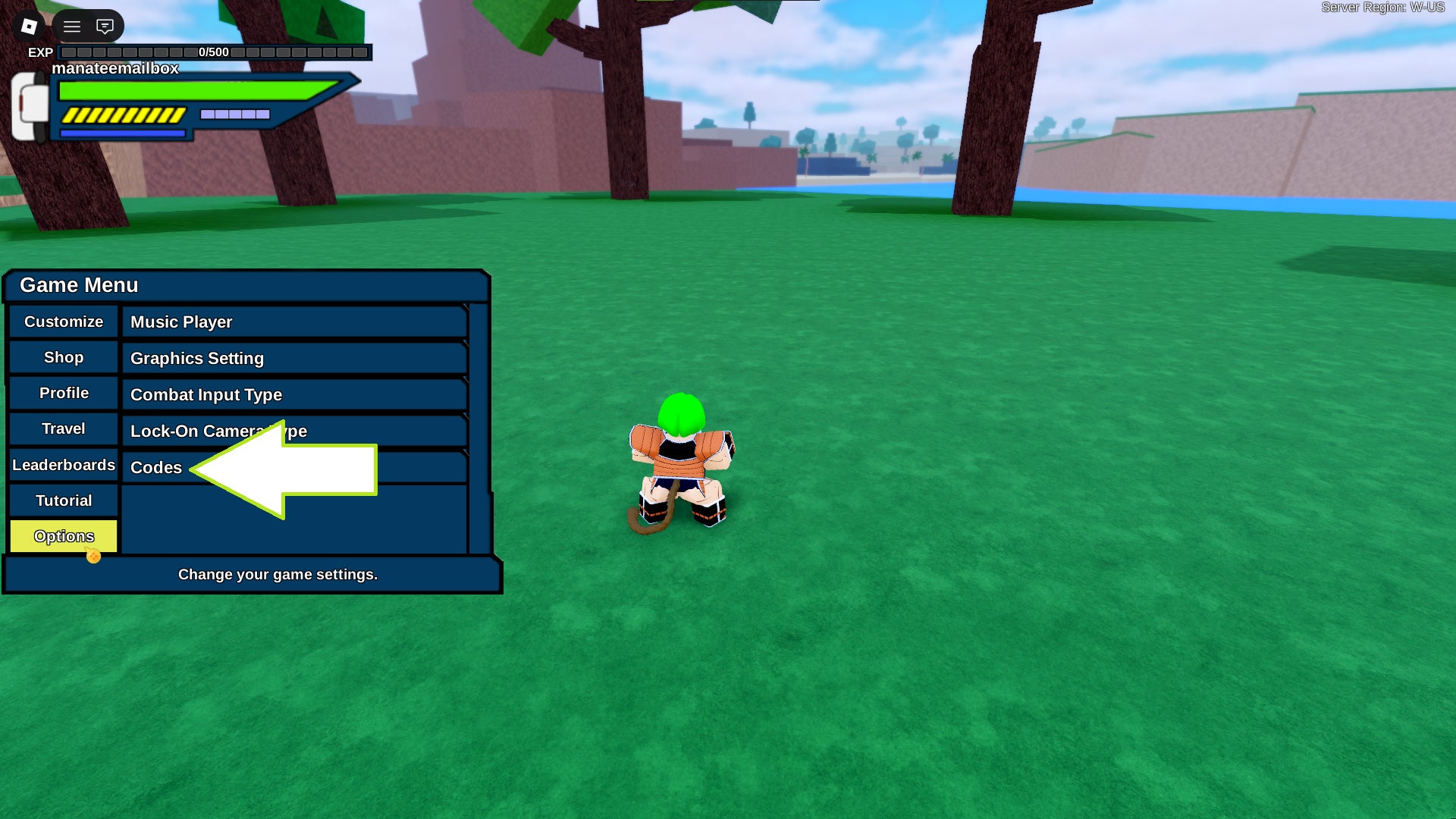 Скриншот Dragon Generations в Roblox, показывающий кнопку кодов игры.