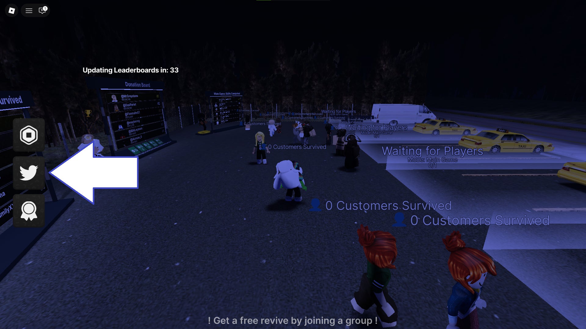 Скриншот Road Side Shawarma в Roblox, показывающий кнопку для ввода кодов в игре.