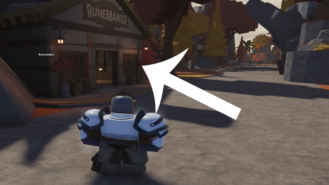 Стрелка указывает на Runemaker на Forgotten Kingdom в The Forge.